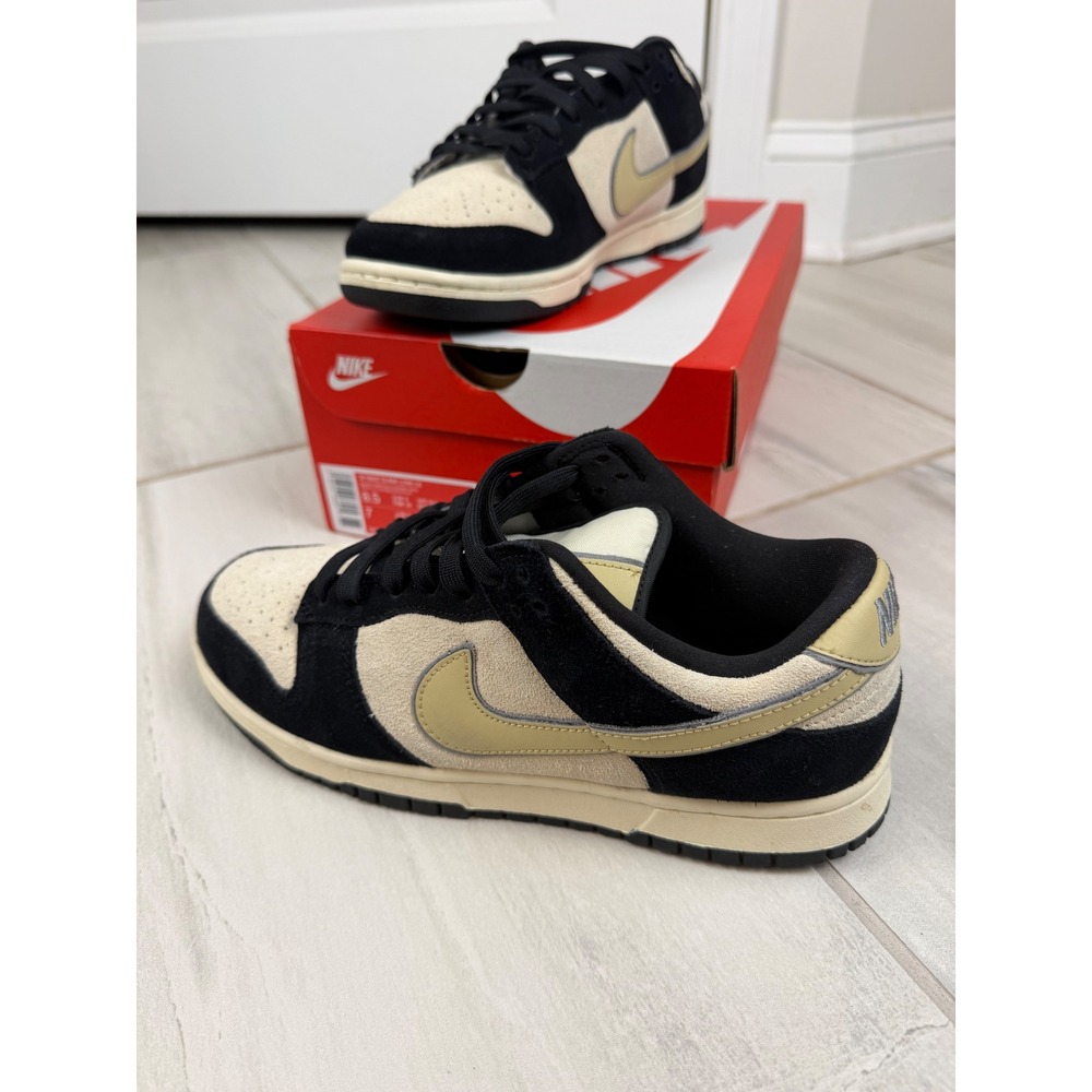 Nike Dunk Low LX Black Team‎ Gold Coconut Milk Suede DV3054-001 Womens 8.5